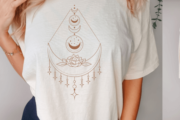 Download Rose and Moon Svg, Boho Svg, Celestial - Boho Collection