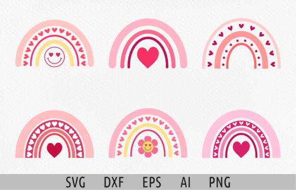 Download Boho Rainbow with Heart Svg Love Svg - Boho Collection
