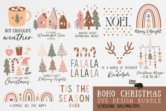 Download Boho Christmas SVG PNG Bundle - Boho Collection