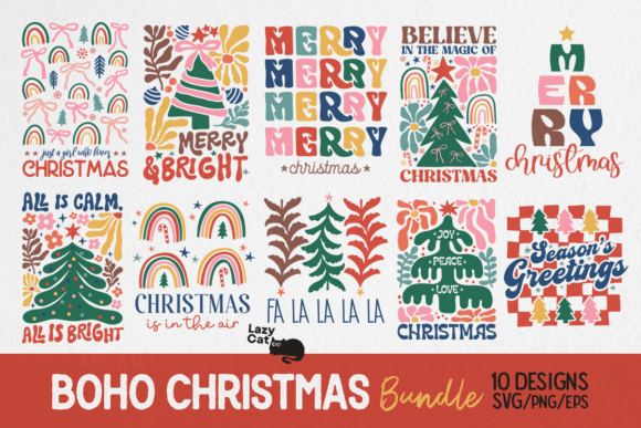 Download Boho Christmas SVG PNG Bundle - Boho Collection