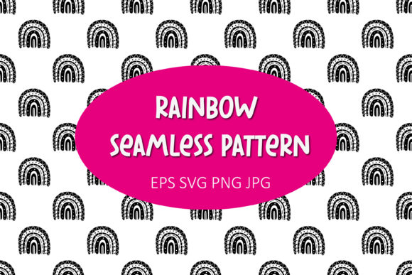Download Black and White Boho Rainbow Pattern - Boho Collection