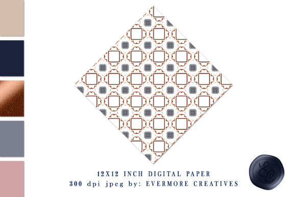 Download Copper &amp; Navy Blue Zodiac Digital Paper - Zodiac digital paper Collection
