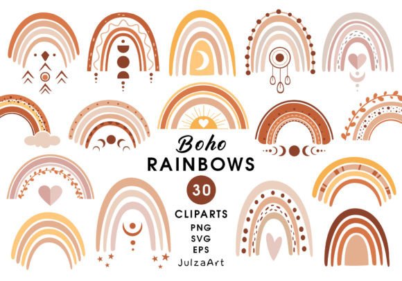 Download Rainbow Clipart, Boho Rainbow Svg - Boho Collection