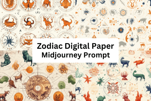 Download Ai Prompt for Zodiac Digital Paper - Zodiac digital paper Collection