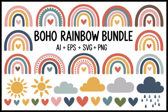 Download Boho Rainbow Clipart Bundle - Boho Collection