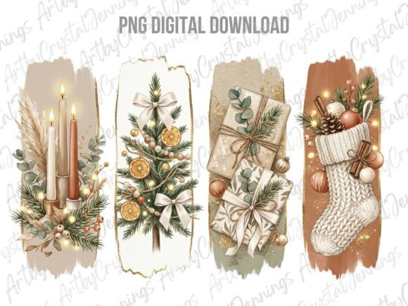 Download Neutral Boho Christmas Brushstroke PNG - Boho Collection
