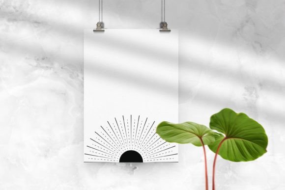Download Boho Minimalist Abstract Sun Moon Poster - Boho Collection