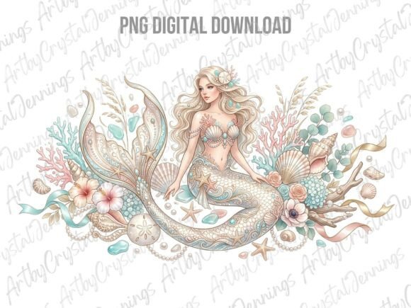 Download Fantasy Boho Mermaid Floral PNG - Boho Collection