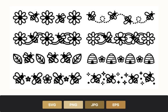 Download Bee and Flower Border Vector - Premium Resources