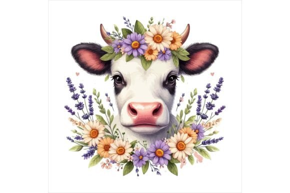 Download Baby Calf Clipart Floral EPS - Floral eps Collection