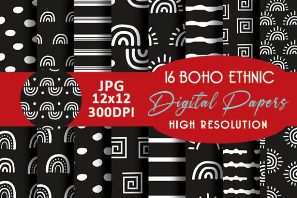 Download Black and White Rainbows Boho Geometric - Boho Collection