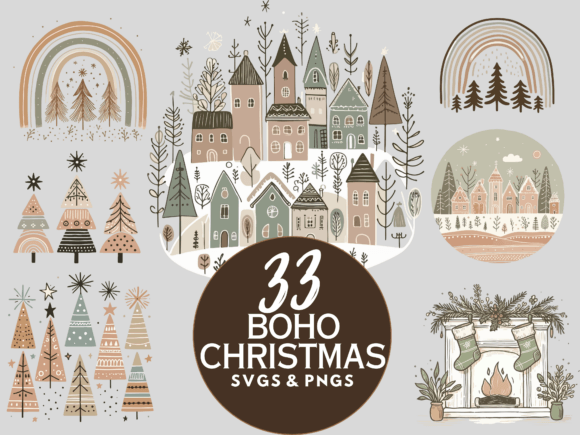 Download Cute Boho Christmas SVG PNG - Boho Collection