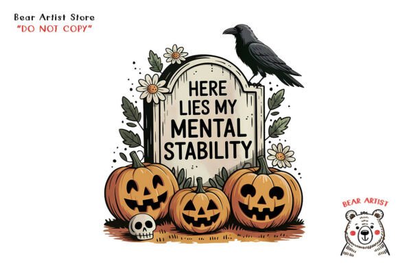 Download Here Lies My Mental Stability, Retro Halloween PNG - Retro halloween png Collection