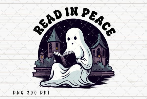 Download Book Lover Ghost Retro Halloween PNG - Retro halloween png Collection