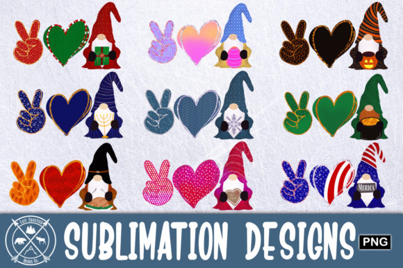 Download Peace Love Gnome Holiday Sublimation - Gnome holiday Collection