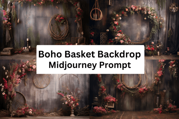 Download Boho Basket Digital Backdrops - Boho Collection