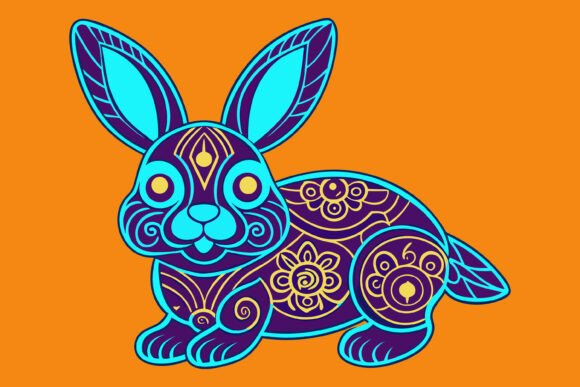 Download Decorative Rabbit with Floral EPS - Floral eps Collection