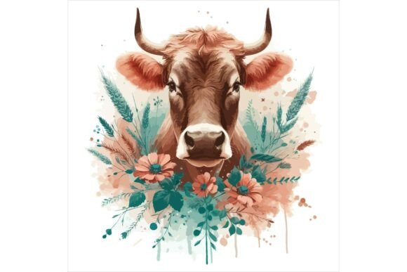 Download Baby Calf Clipart Floral EPS - Floral eps Collection